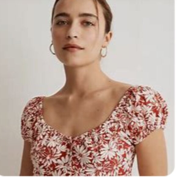 New Blu Pepper Pale Peach Short Sleeve Boho Dress S / M Scooped Neck Like Margie - Picture 10 of 11